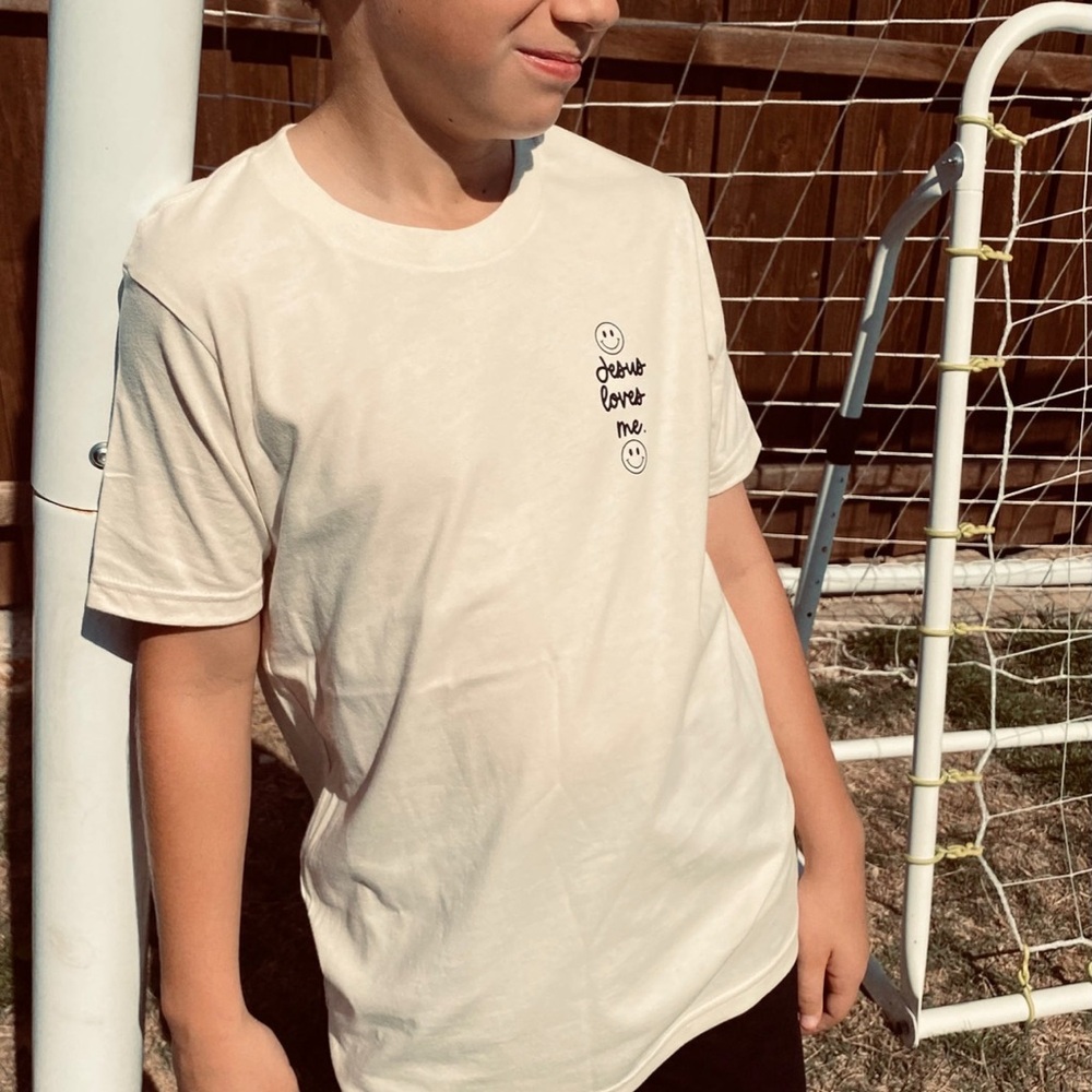 NEW Jesus Loves Me Smiley Youth Tee
